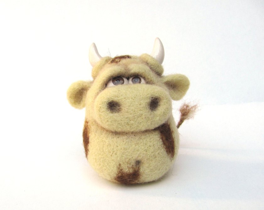 Cute Bull - An Art Toy Wool Pleasure by VladaHom on etsy.com