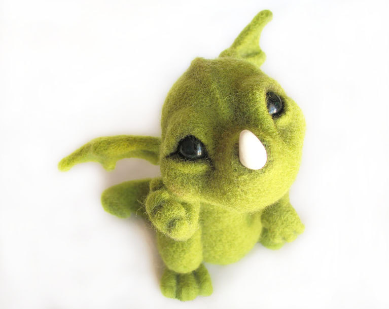 Little Green Dragon - An Art Toy Wool Pleasure